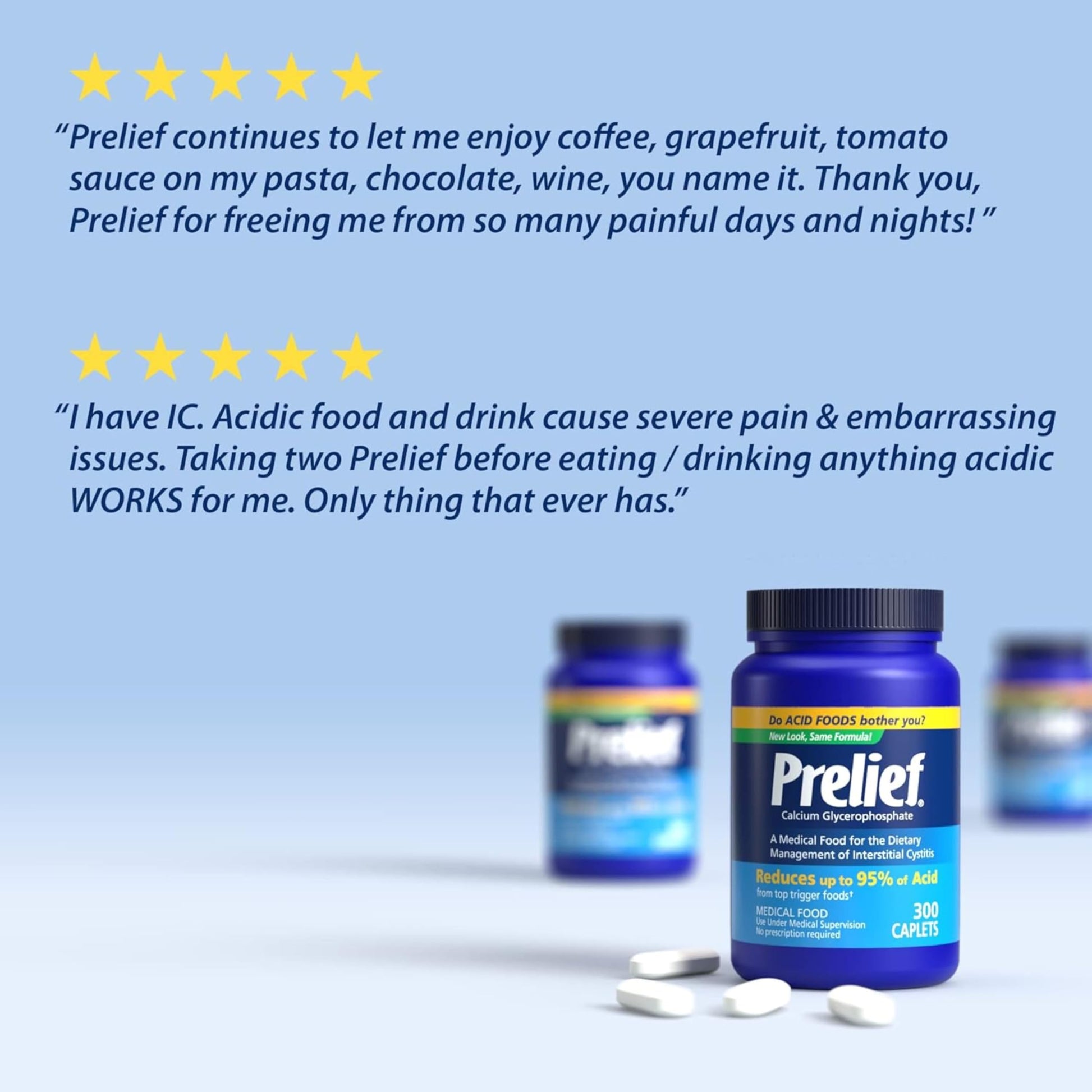 Prelief 300 count bottle for digestive health support