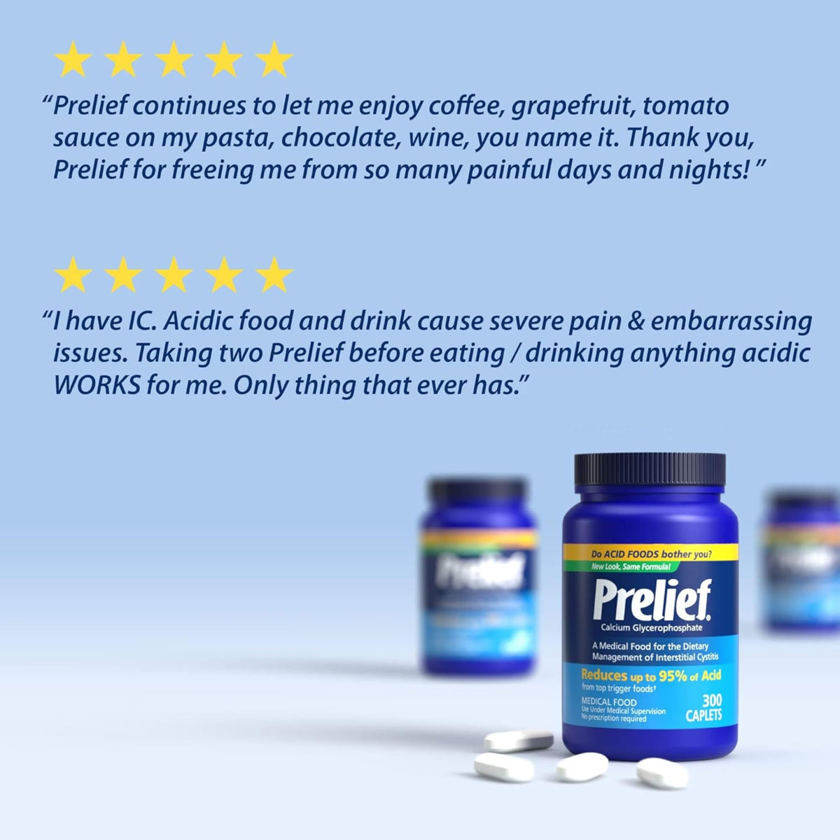 Prelief 300 count bottle for digestive health support