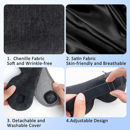 Telepepe eye mask showing washable chenille cover texture