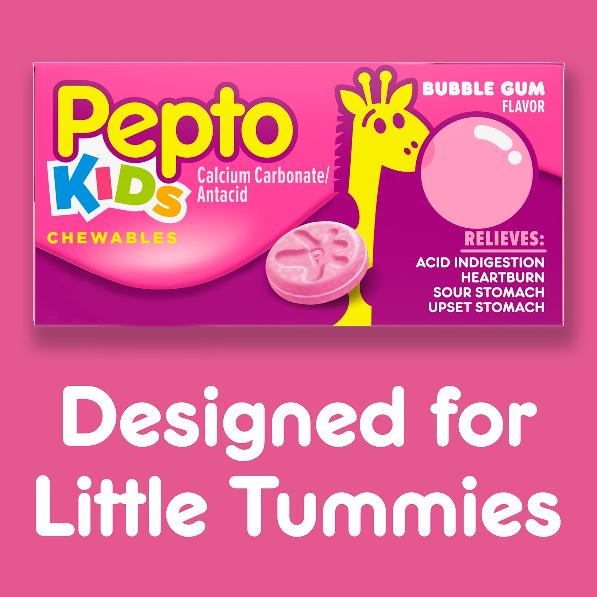Pepto Bismol Kids bubblegum flavor tablets nutritional information