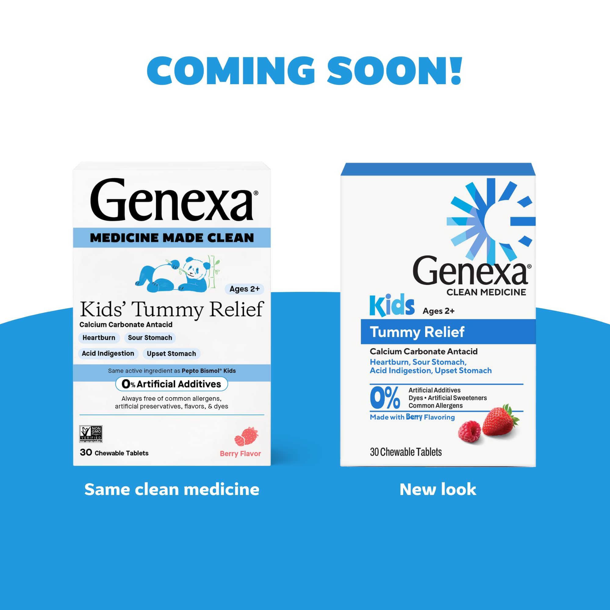 Genexa Kids Tummy Relief chewable tablets supplement facts