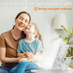 Fitfirst daylight lamp angled view highlighting fold-out desk stand