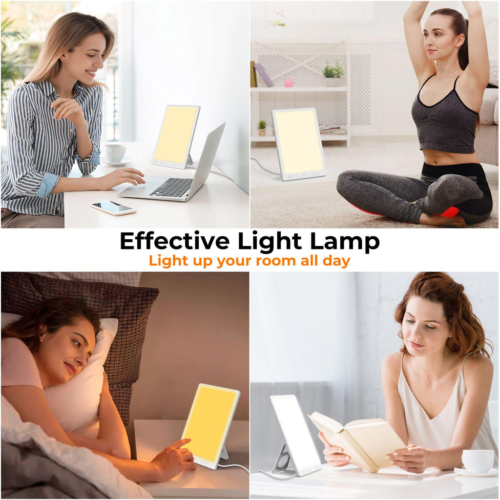 Fitfirst light therapy lamp packaging and included power adapter