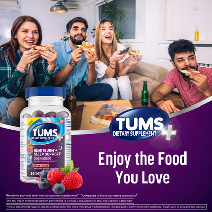 Tums 54 count bottle for occasional heartburn and nighttime relief