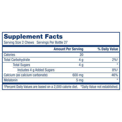 Tums Heartburn Plus Sleep Support packaging back view