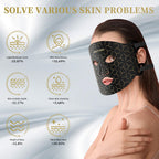 Verfubo 7-in-1 LED light therapy mask with neck attachment layout