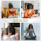 Hands-free flexible facial mask positioned for home wellness use