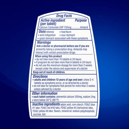 Tums Assorted Fruit tablets for heartburn relief