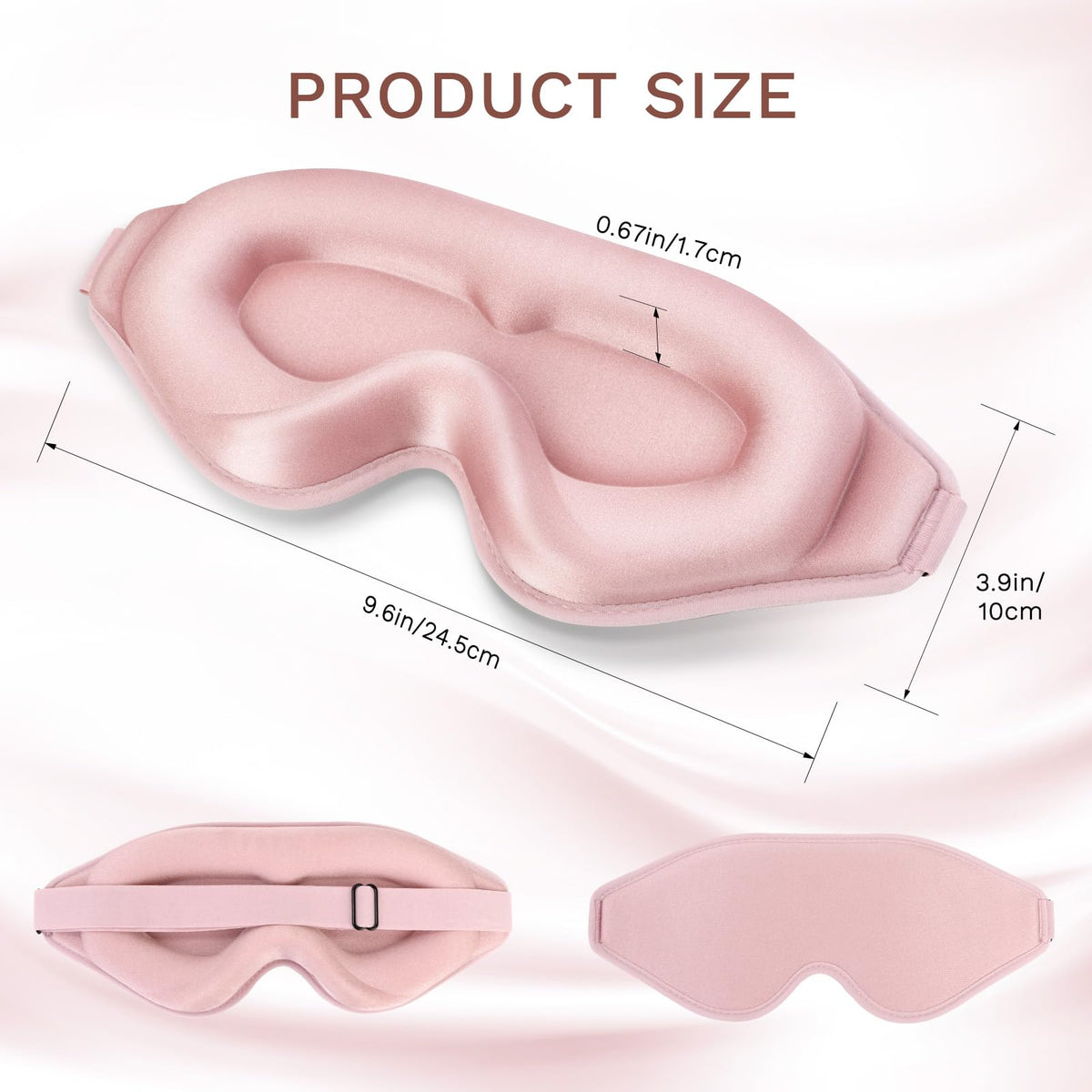 FlyCoco 3D Sleep Mask side profile showing deep contoured design