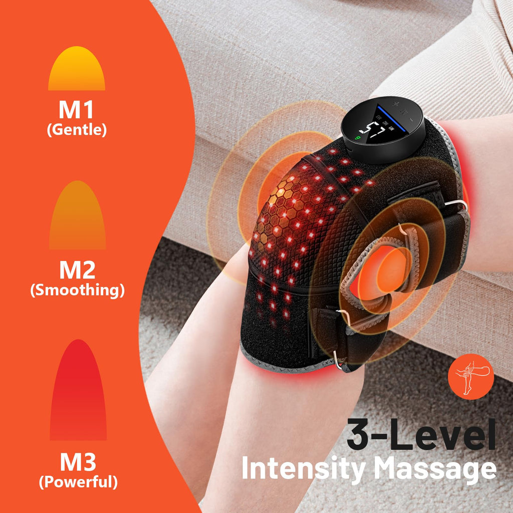 Person wearing Halidodo wireless heated knee brace on joint