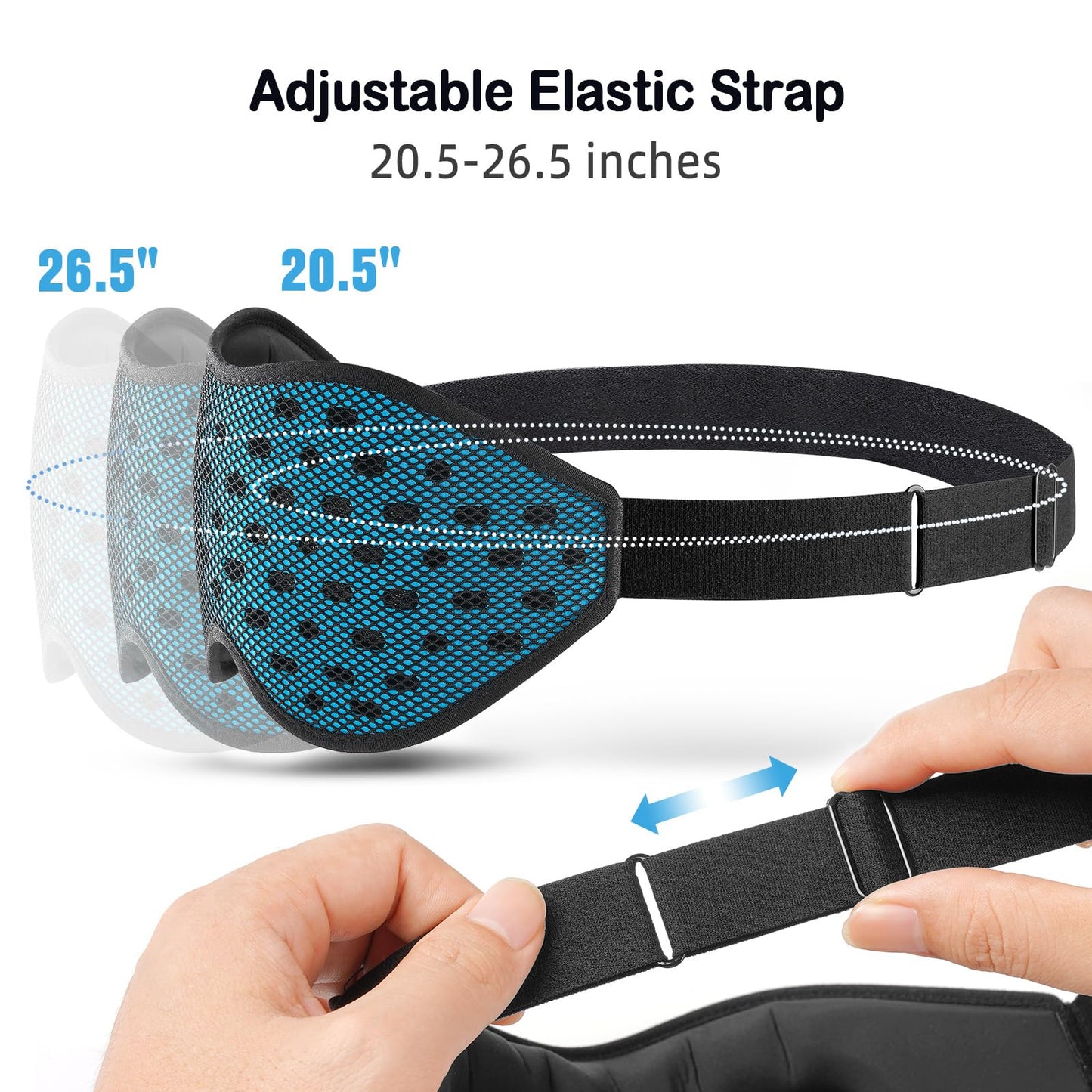 Breathable mesh fabric texture of LitBear blue sleep mask