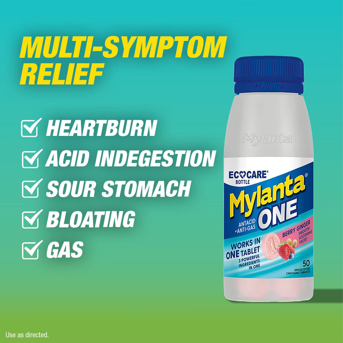 Mylanta One Berry Ginger bottle packaging details