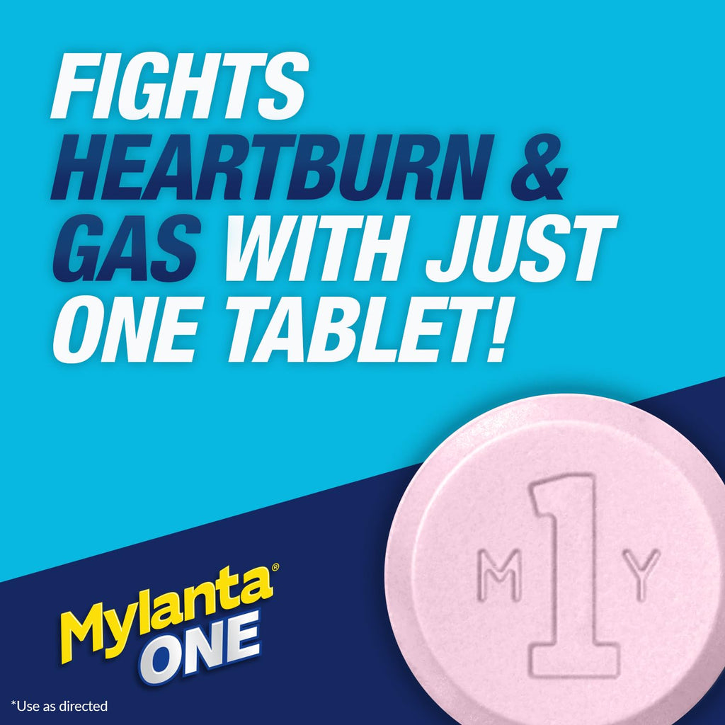 Mylanta One product box and bottle side by side
