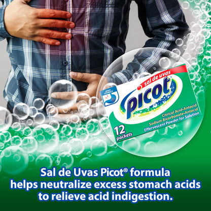 Close up of Sal de Uvas Picot packaging text
