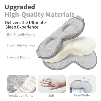Top view of blackout memory foam eye mask