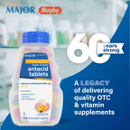 Major antacid tablets assorted fruit flavor packaging