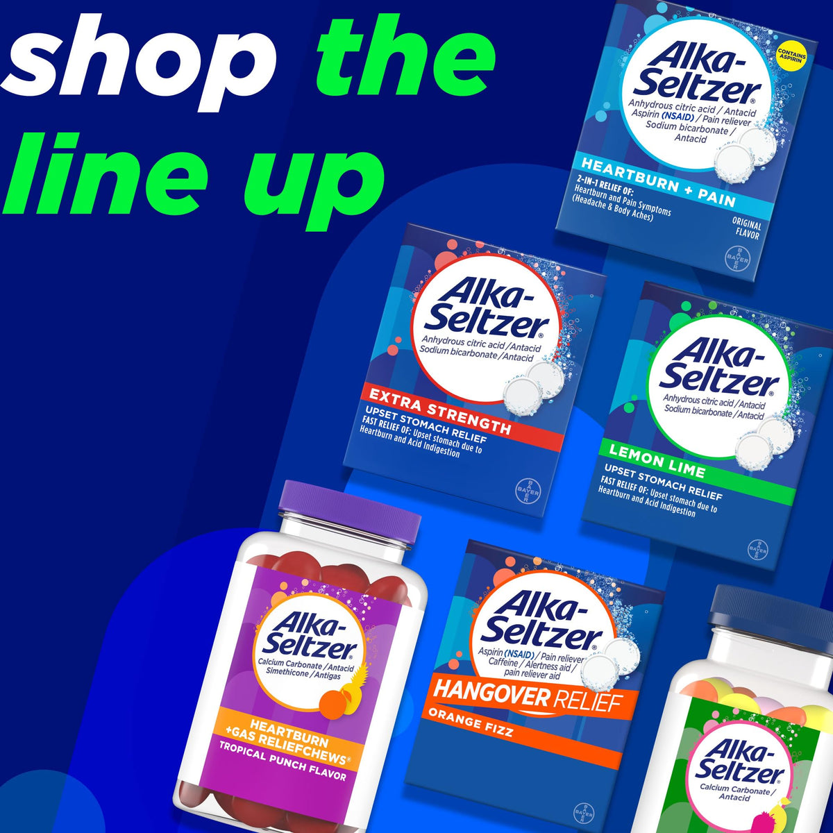 Alka-Seltzer fruit flavored antacid chews label information