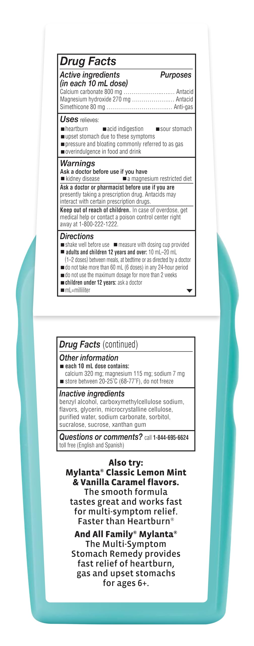 Mylanta liquid antacid for heartburn and gas relief 12 fluid ounces