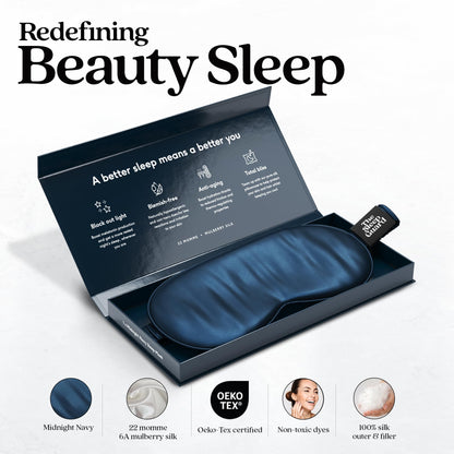 Luxury 22 Momme Mulberry silk sleep mask texture close up
