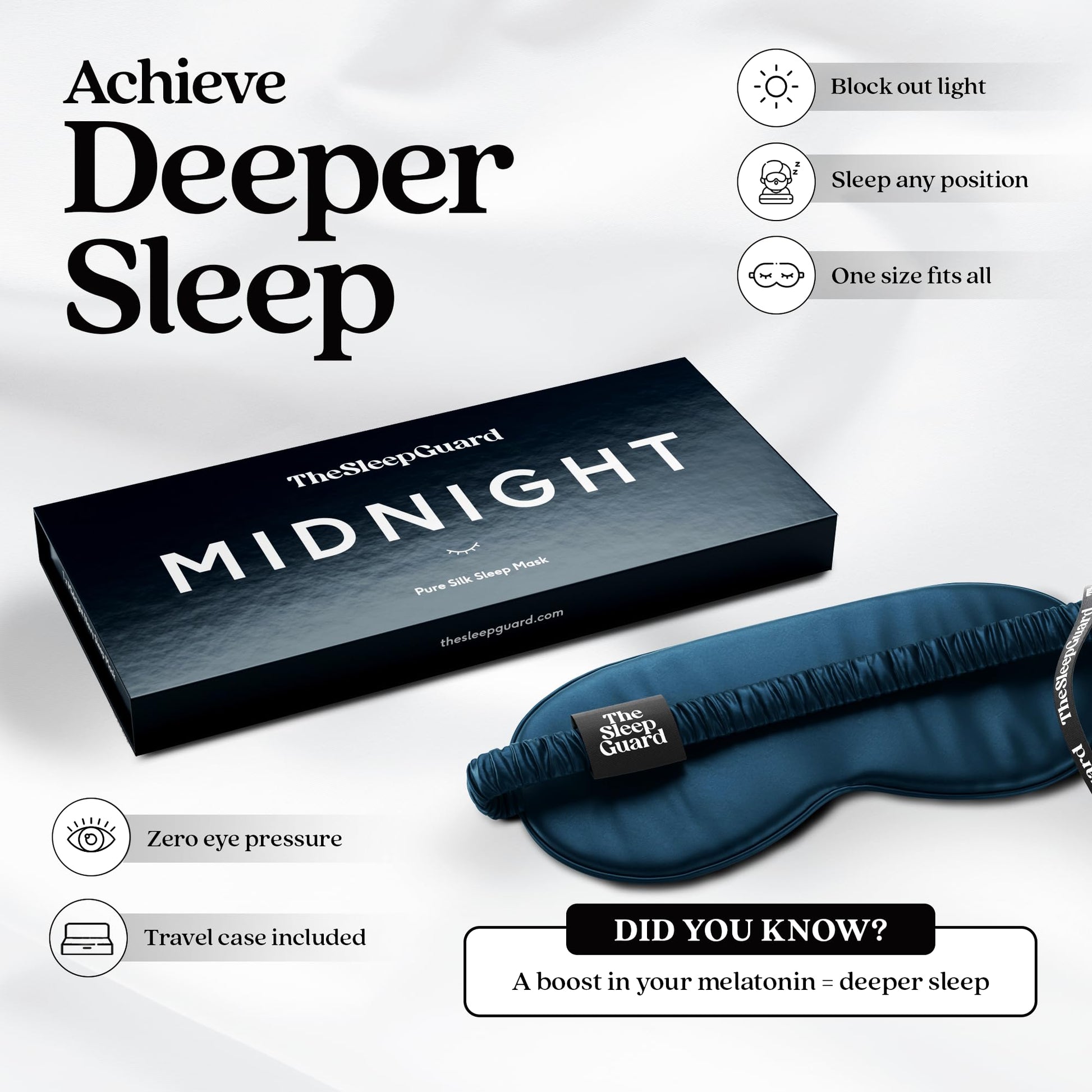 Thesleepguard silk eye mask for travel and sleeping