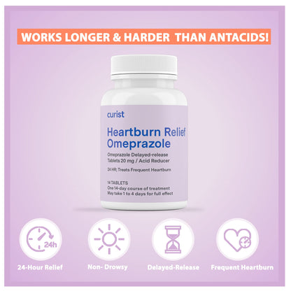 Side view of Curist Omeprazole 42 count box