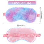 Two pack rainbow faux fur sleep mask for travel