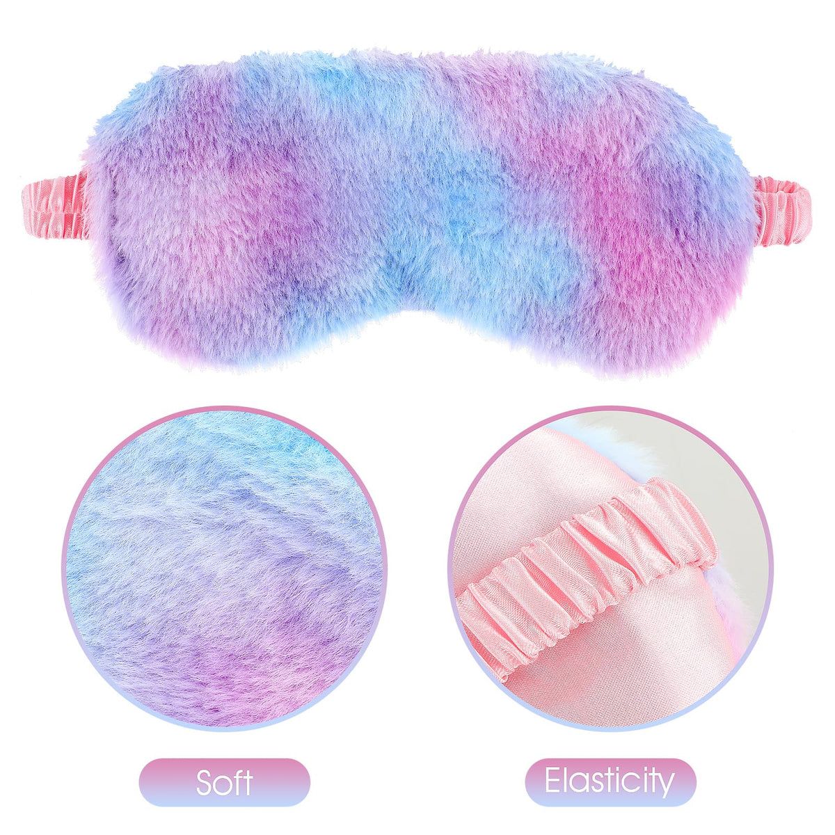 Adjustable strap detail on plush sleeping blindfold