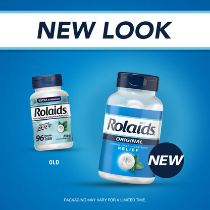 Back of Rolaids antacid bottle showing drug facts