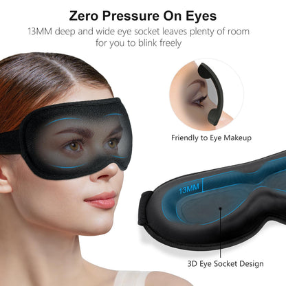 Blackout sleep mask showing zero pressure eye cups