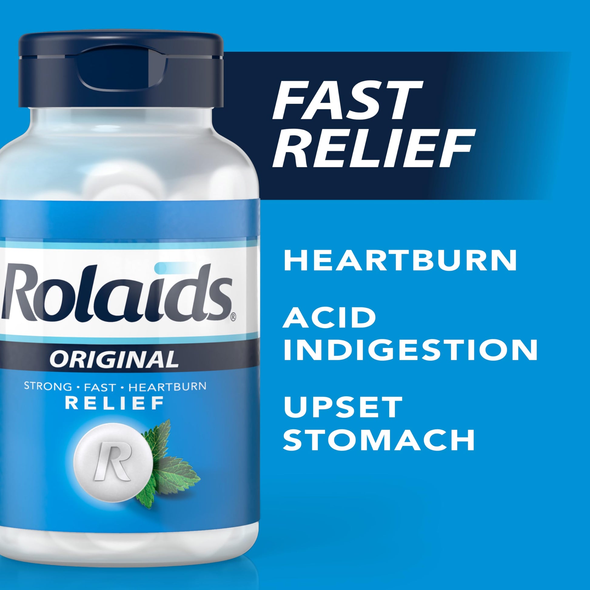 Rolaids 96 count antacid bottle top view