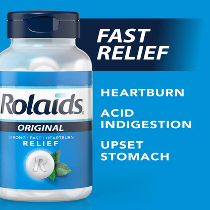 Rolaids 96 count antacid bottle top view
