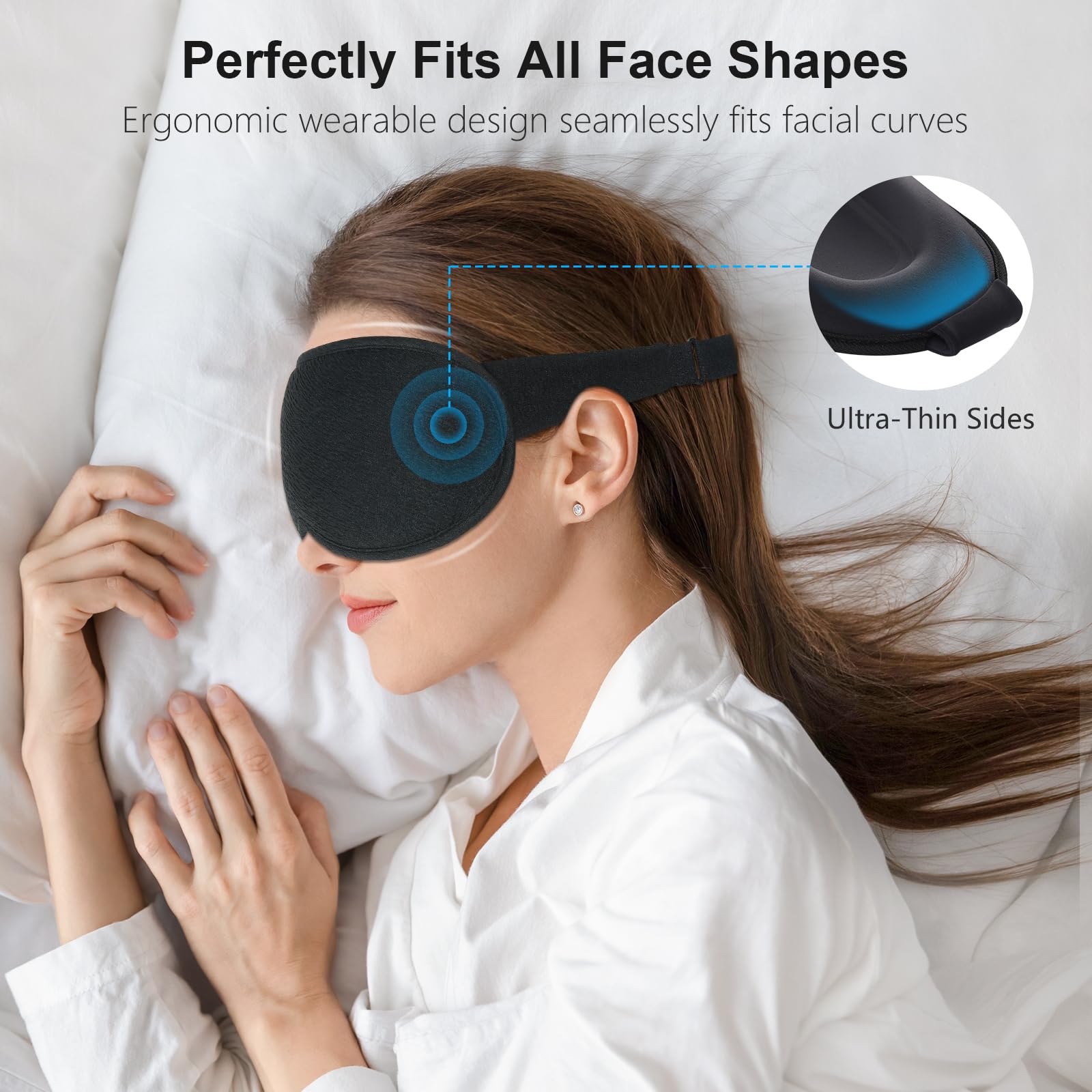 Adjustable elastic strap detail on Gritin night mask