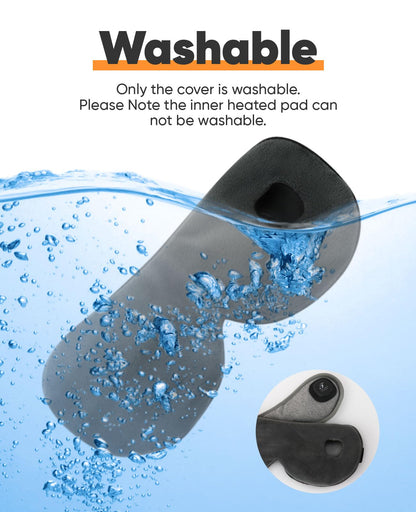 Close up view of the breathable short plush fabric on the cordless therapy mask