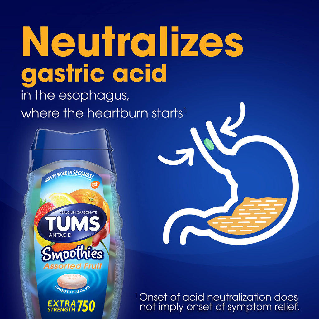 Tums Extra Strength 750 milligrams calcium carbonate tablets
