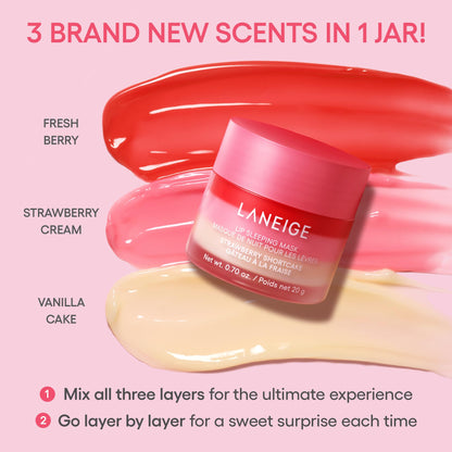 Authentic USA imported Laneige lip mask 20 grams packaging showing key ingredients list