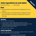 Maximum strength famotidine acid reducer tablets side view