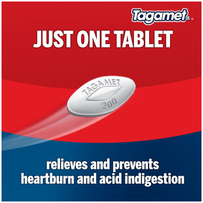 Side view of Tagamet HB 200 mg acid reducer bottle