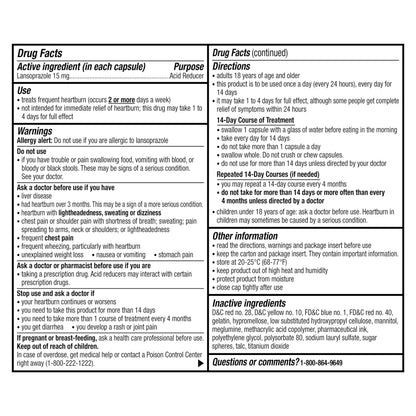Prevacid 24HR acid reducer bottle showing 42 count label