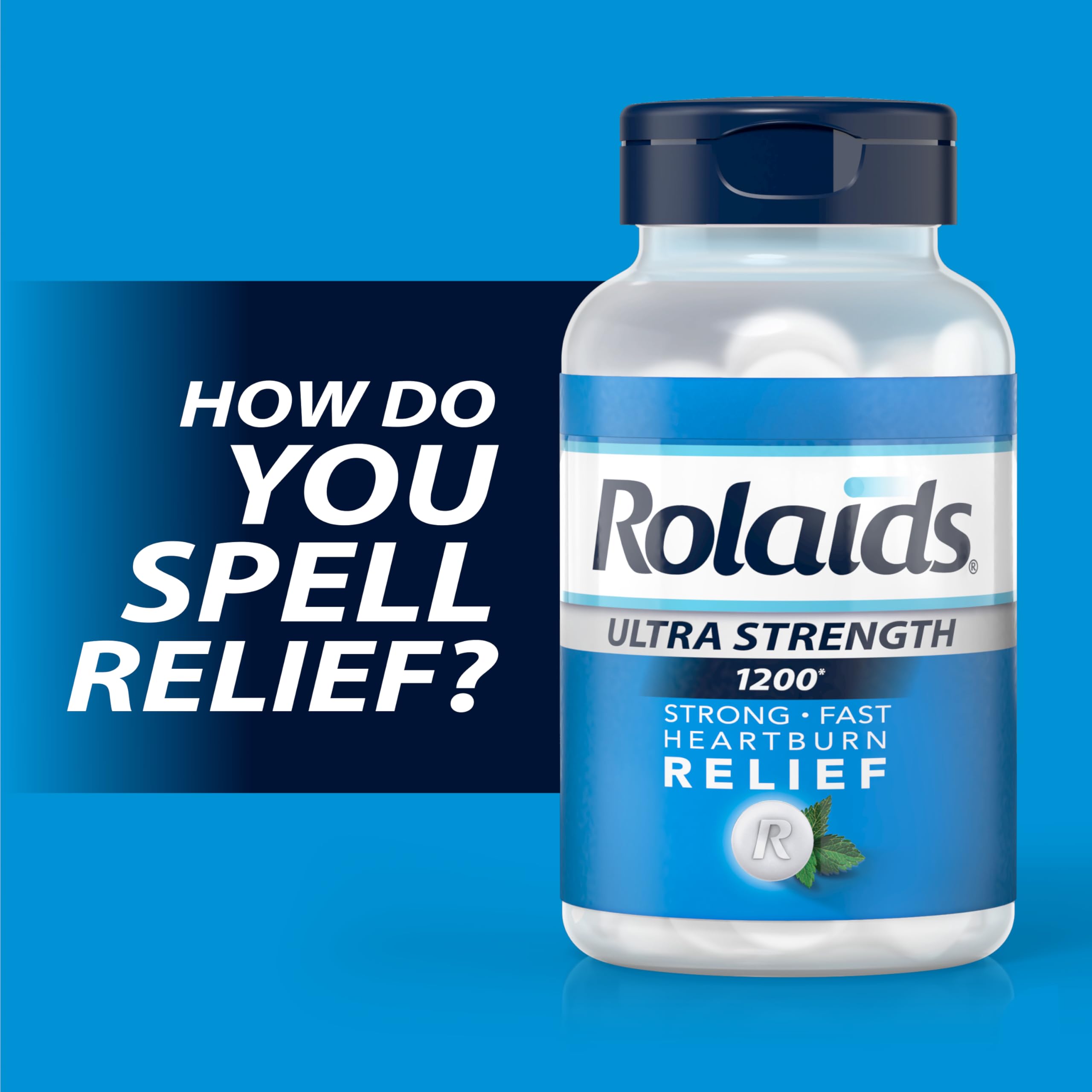 Rolaids Ultra Strength Mint bottle back label with drug facts