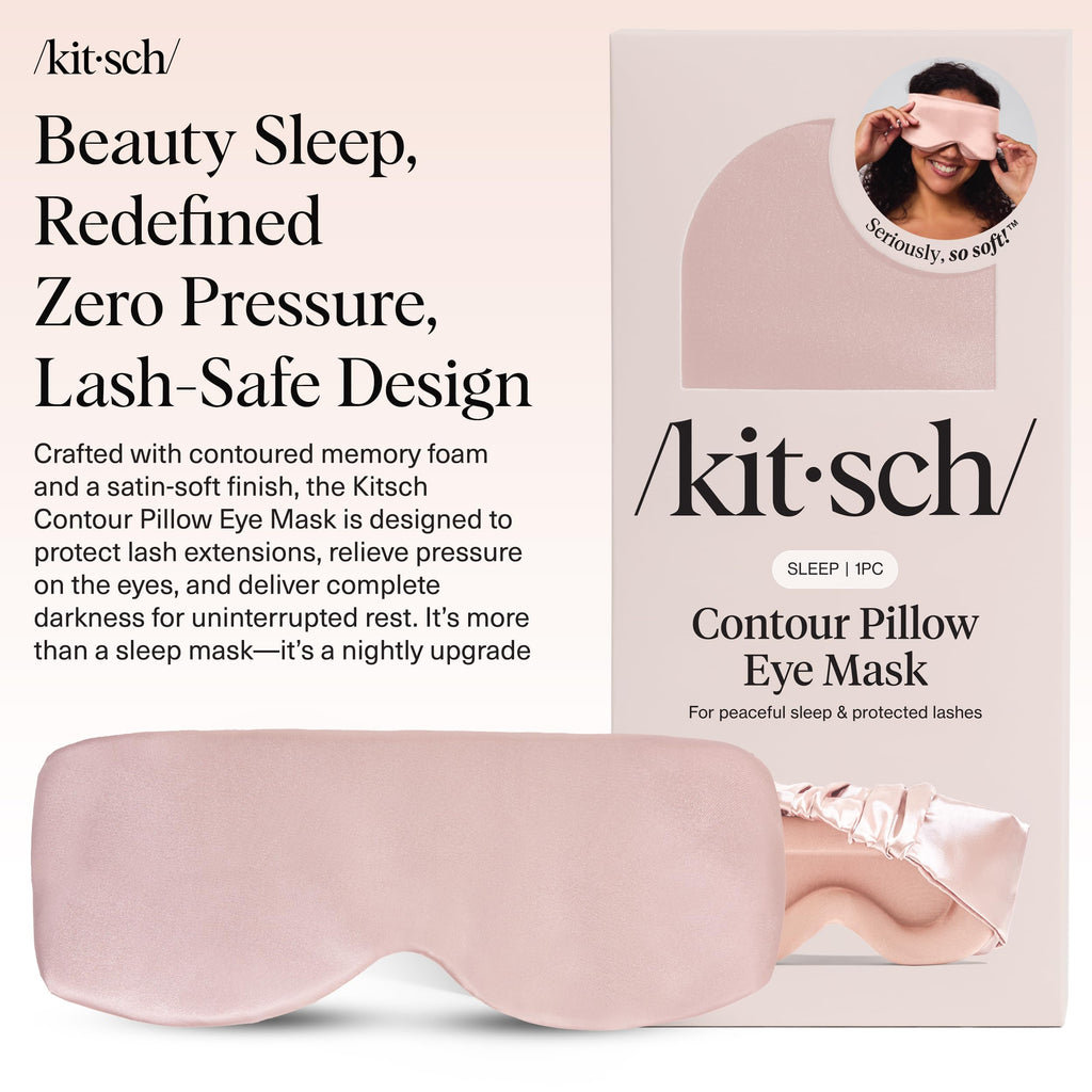 Side profile of Kitsch satin contoured sleep mask
