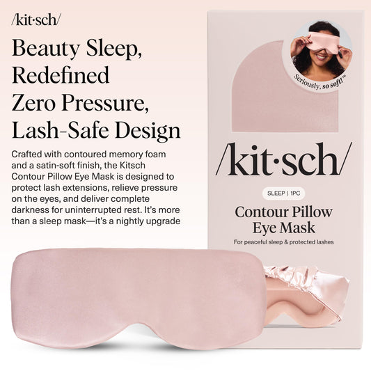 Side profile of Kitsch satin contoured sleep mask