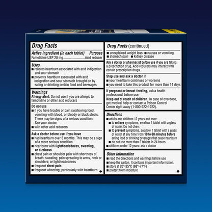 Zantac 360 tablets for acid indigestion relief bottle display
