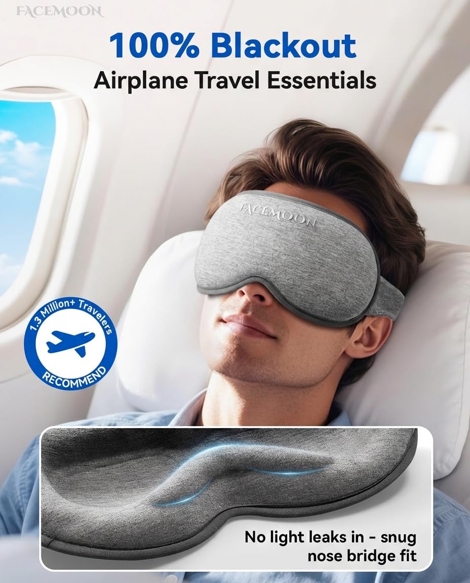 Facemoon 3D memory foam eye mask side profile