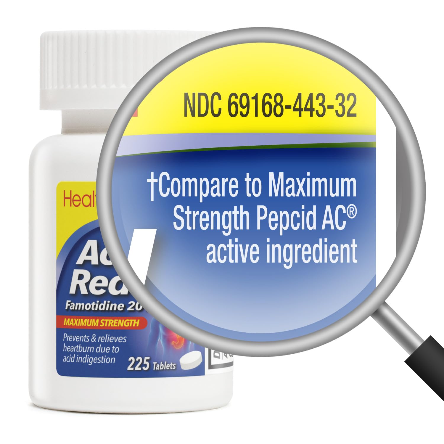 HealthA2Z Acid Reducer 225 tablets supplement facts label