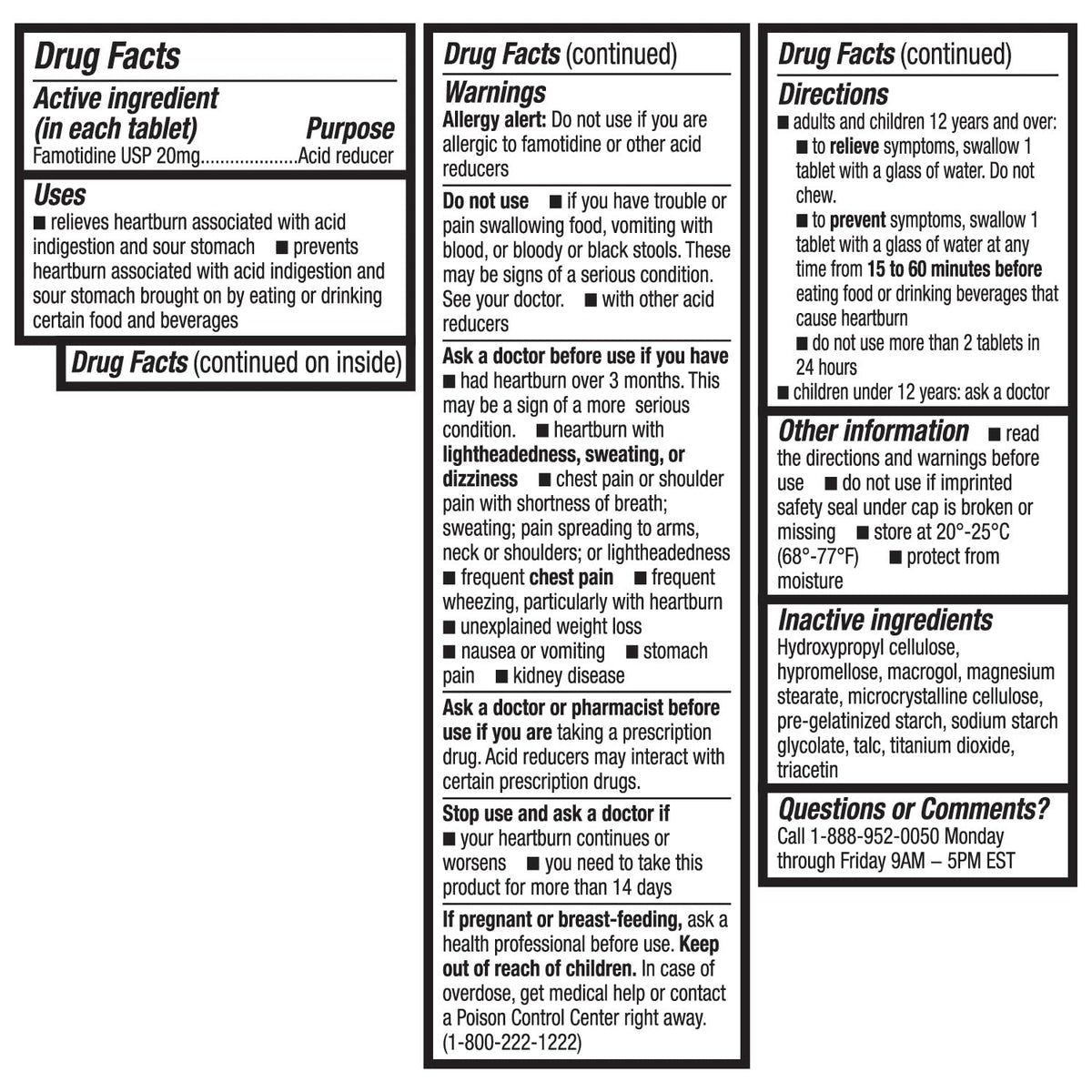 HealthA2Z maximum strength famotidine packaging details