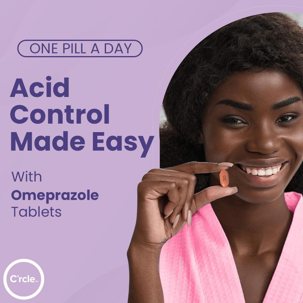 Side view of C'rcle Omeprazole 20mg acid reducer