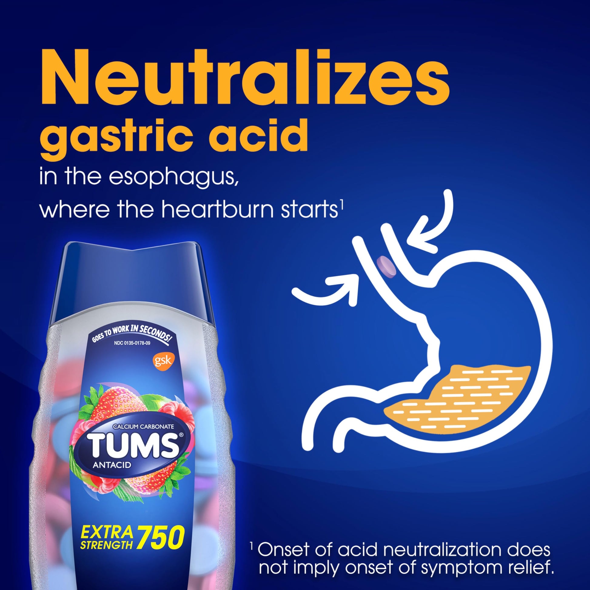 Authentic USA imported Tums antacid tablets packaging