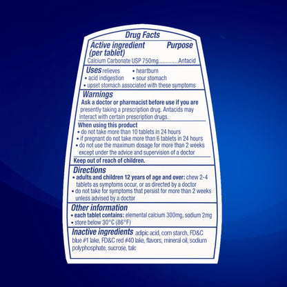 Tums extra strength antacid tablets for fast heartburn relief