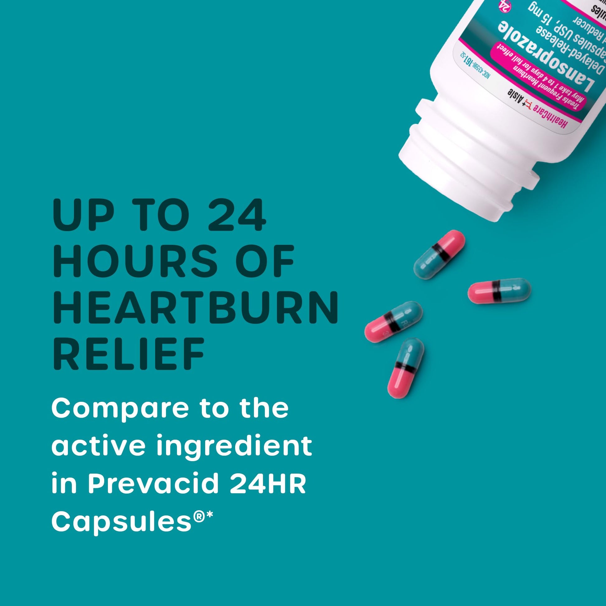 HealthCareAisle Lansoprazole 42 count bottle packaging details