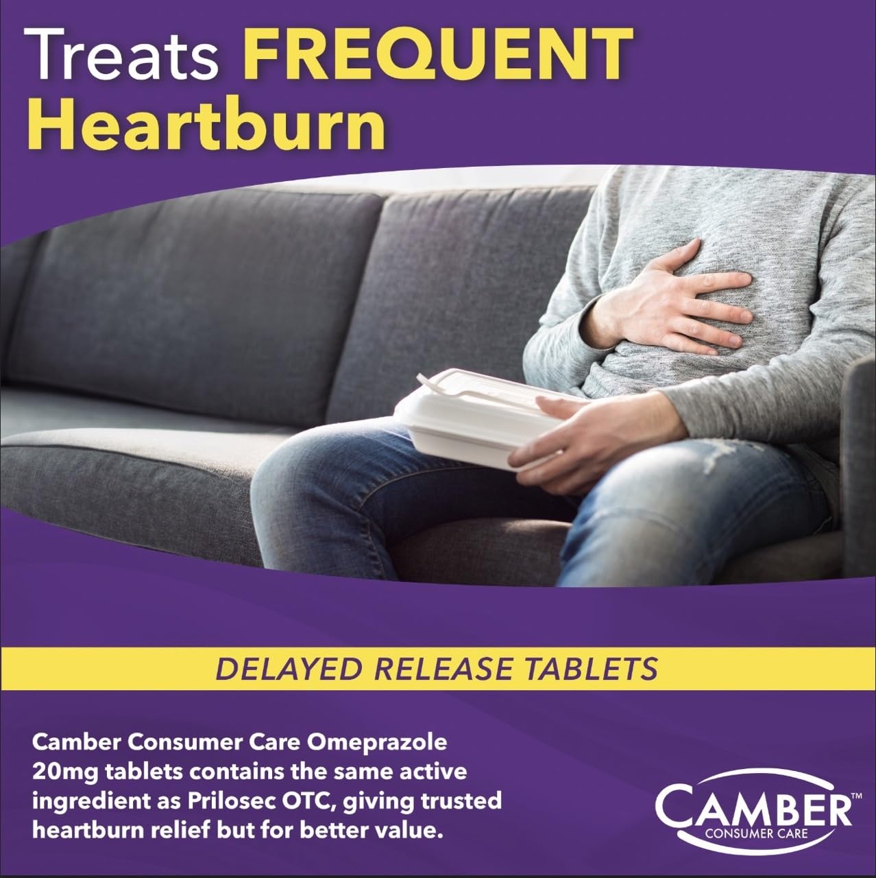 Rear packaging of Camber Omeprazole imported heartburn medicine